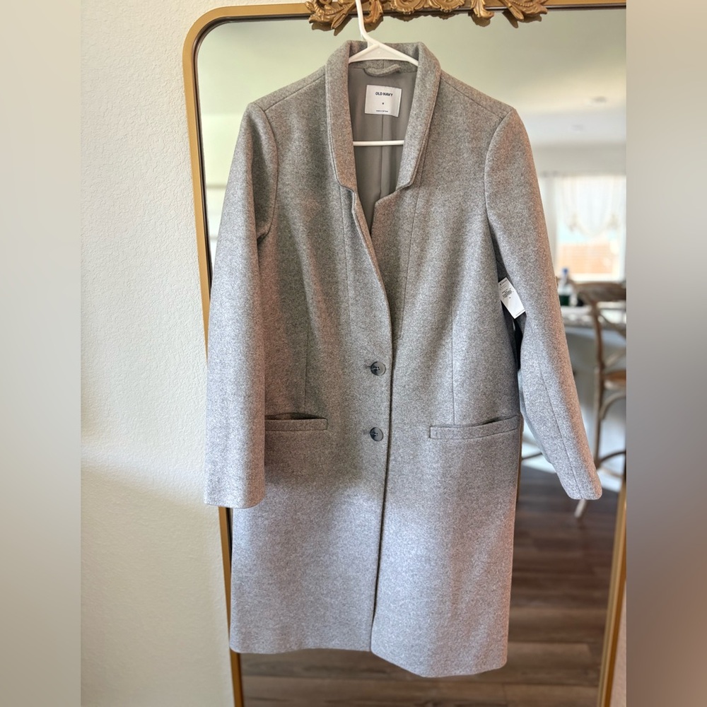 Old Navy Gray Coat Tailored Minimalist Design
